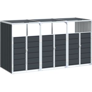 vidaXL - Containerberging - voor - 3 - containers - 216x81x115cm - staal - antraciet