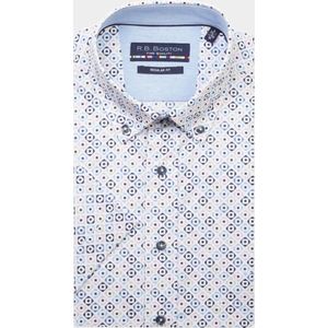 R.B. Boston Casual hemd korte mouw Roze Regular Fit 416670/421