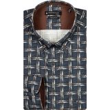 Giordano - Overhemd - Bruin Geruit - Katoen