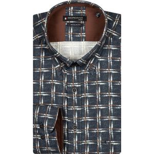 Giordano - Ivy Casual Hemd - Bruin - 100% Katoen - Lange Mouw