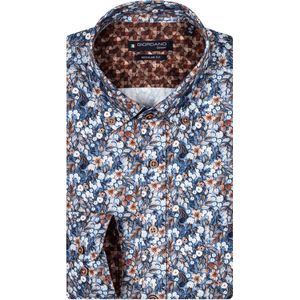 Giordano Regular Fit casual overhemd blauw bloemen
