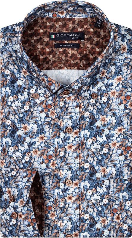 Giordano - Lange mouw overhemd - Heren - M - Licht blauw - Katoen - 427039