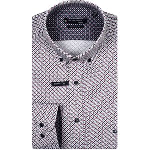 Giordano - Overhemd - Rood - Katoenmix - Unieke Print - Wijde Fit