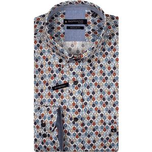 Giordano - Overhemd - Rood - Katoen - Racketprint