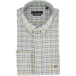 Giordano - Regular Fit - Overhemd - Wit - Katoen - Geruit