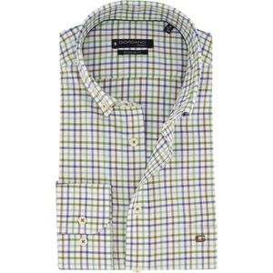 Giordano - Regular Fit - Overhemd - Wit - Katoen - Geruit