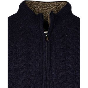 Baileys - Gevoerd Vest - Donkerblauw - Gebreid - 80% Wol, 20% Polyamide