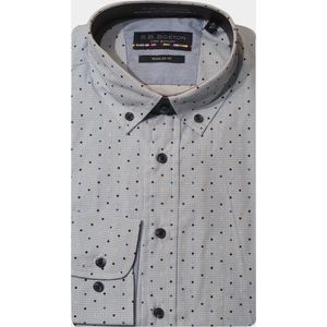 R.B. Boston Casual hemd lange mouw Blauw Regular Fit Cotton 427670/628