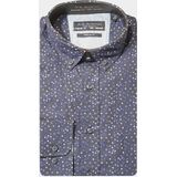 R.B. Boston Casual hemd lange mouw Blauw Regular Fit Cotton 427670/703