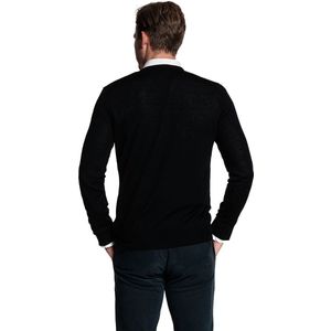 Thomas Maine - Trui - Zwart - 100% Wol - Ronde Hals