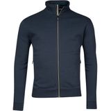 Baileys Vest - Blauw Sweat Cardigan met Zip - Fine Piqu