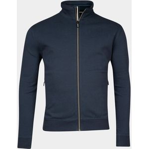 Baileys Vest - Blauw Sweat Cardigan met Zip - Fine Piqu
