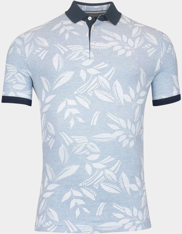 Baileys - Polo Korte Mouw - Blauw - Pique - 2-Tone