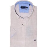 Giordano - Overhemd - Beige - Linnen - Korte Mouw