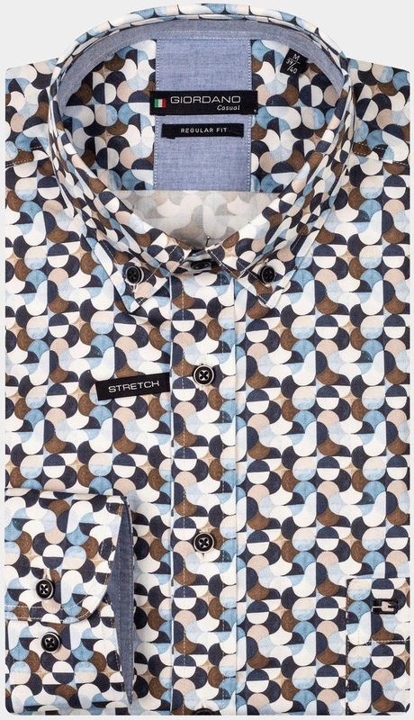 Giordano - Ivy Long Sleeve - Casual Overhemd - Blauw