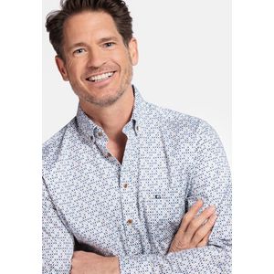 Giordano - Ivy Long Sleeve Button Down - Overhemd - Blauw - Katoen