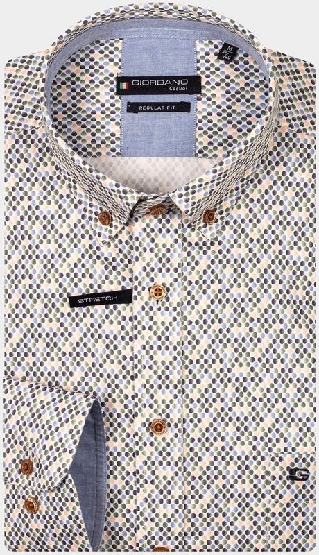 Giordano - 517027/70 - Casual Hemd - Groen - Katoen/Elastaan