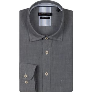 Verona - LS Button Under - Chambray - 50% Katoen 50% Tencel