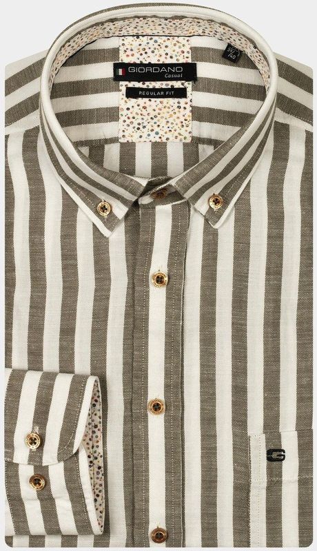 Giordano - Overhemd - Khaki - Linnen