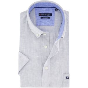 Giordano casual overhemd korte mouw grijs