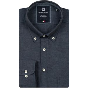 Giordano - 527005 - Heren Overhemd - Donkerblauw - Regular Fit - 100% Katoen