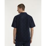 Denham Bowling Shirt Donkerblauw