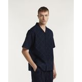 Denham Bowling Shirt Donkerblauw