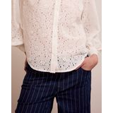 Tramontana - Wide Leg Regular Waist Broek - Dark Blue Denim - Krijtstreep