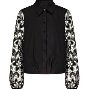 Tramontana - Blouse - Zwart - Katoen - Lange Mouwen