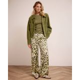 Tramontana - Top - Mos Groen - Normale Lengte - Ronde Hals - Gedeeltelijk Transparante Bloemenprint