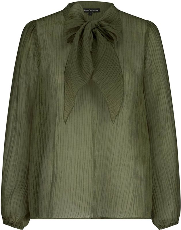Tramontana - Bow Detailed Top - Blousetop - Groen - Lange Mouwen