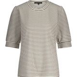 Tramontana - Fancy Striped Top - Ecru - Korte Mouwen
