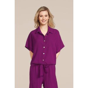 Tramontana - Blouse - Violet - Korte Mouwen - Katoen Polyester Elastaan