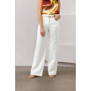 LabeL DOT - Romee - Damesjeans - Wit - High Waist Wide Leg
