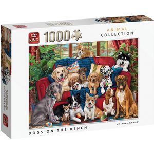 King Puzzel Dogs on the Bench 1000 stukjes
