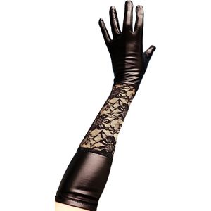 BamBella® - Handschoenen Glans kant zwart Sexy fetish erotiek erotische accessoire