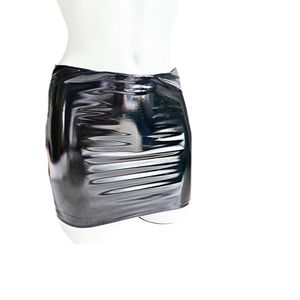 BamBella® - Datex (Mix latex en stof) mini rok - S/M - Sexy Erotische dames BDSM SM fetish kleding