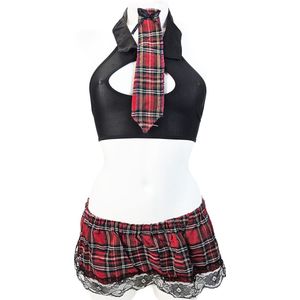 BamBella ® Sexy erotische uniform - Maat M/L - Schoolmeisje Rollenspel kleding outfit dames