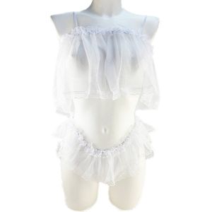 BamBella ® Sexy Erotische lingerie Kleding set - Maat S/M - pak vrouwe Wit kant