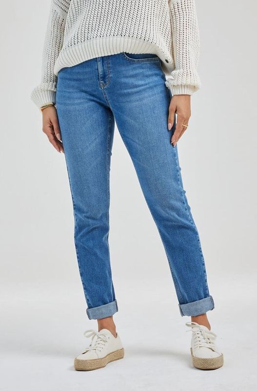 Didi - High Waist - Jeans - Medium Blue - Stretchdenim
