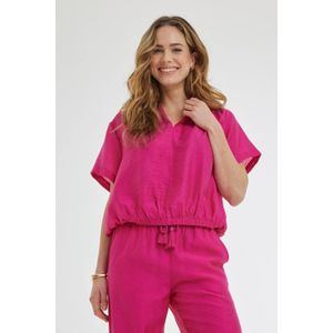 Didi - Top - Fuchsia - Korte Mouwen - V-hals