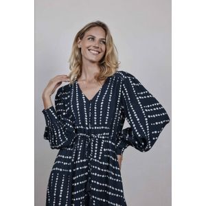 Didi - Blousejurk - Donkerblauw - Maxi Jurk - Lange Mouwen