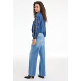 Didi - Blouse - Blauw - Rechtvallende Pasvorm - Lange Mouwen