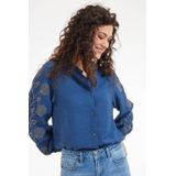 Didi - Blouse - Blauw - Rechtvallende Pasvorm - Lange Mouwen