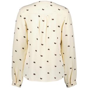 DIDI - Blouse Elle - Offwhite - Dames Blouse - Lange Mouwen - Borduursels