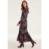 DreiMaster - Jurk - Beige/Bruin - Lange Mouw - Vintage