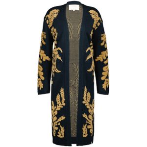 Didi - Gebloemde Lang Vest - Donkerblauw