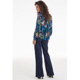 DIDI - Blouse Sable Blue Floral - Blouse - Blau - Lange Mouwen