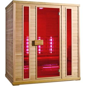 Novum Health Company 7 - Vierpersoons infrarood sauna - met Fulls Spectrum stralers. Geschikt voor aromatherapie, voor een goede gezondheid, Plug&play en eenvoudig op te bouwen