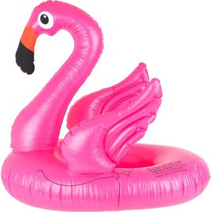 Playos® - Zwemband - Flamingo - Roze - met Zitje - Handvatten - Rugleuning - Roze - Peuter en Baby - Zwemring - Babyzwemband - Babyfloat - Zwemtrainer - Opblaasbaar - Zwemstoel - Handvaten